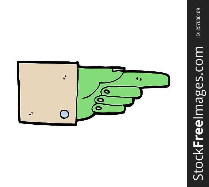 cartoon pointing zombie hand