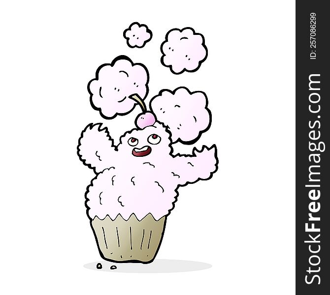 cartoon cupcake monster