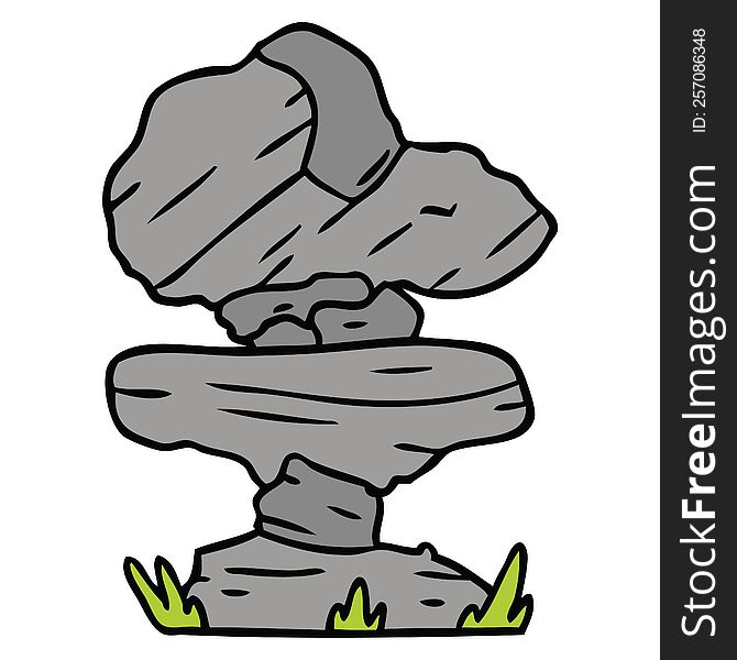 hand drawn cartoon doodle of grey stone boulder. hand drawn cartoon doodle of grey stone boulder