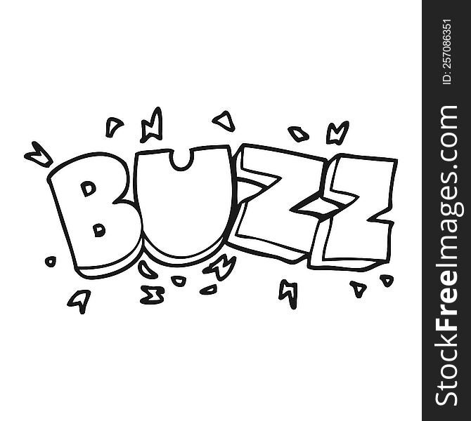 freehand drawn black and white cartoon buzz symbol