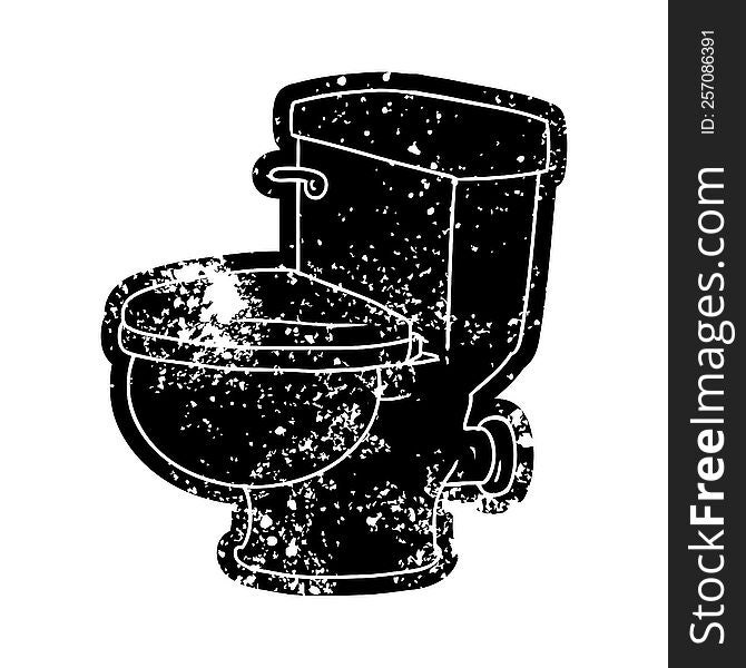 Grunge Icon Drawing Of A Bathroom Toilet