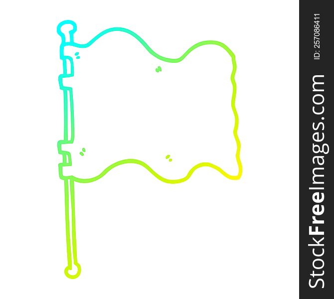 Cold Gradient Line Drawing Cartoon Flag