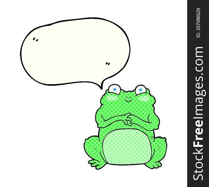 freehand drawn comic book speech bubble cartoon funny frog