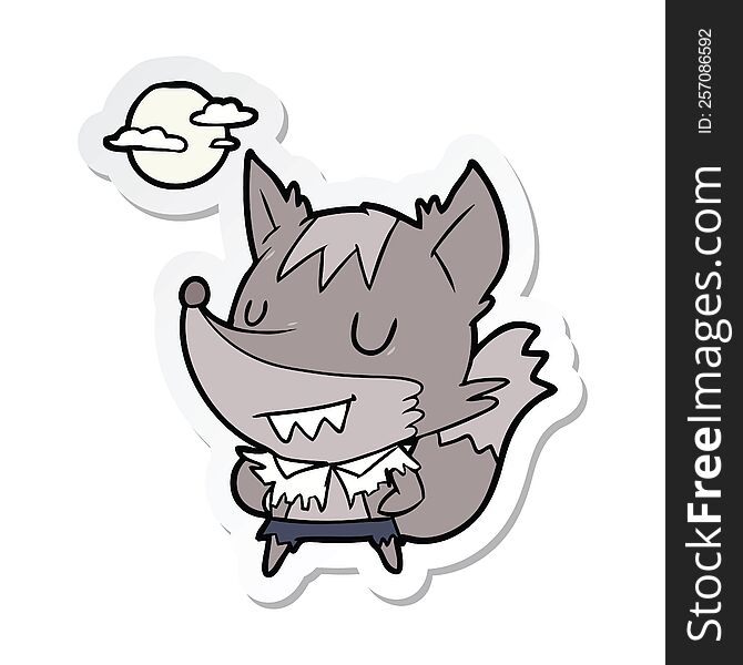 sticker of a cartoon werewolf