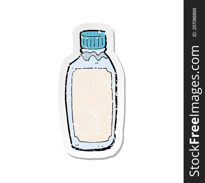 retro distressed sticker of a cartoon drink bottle