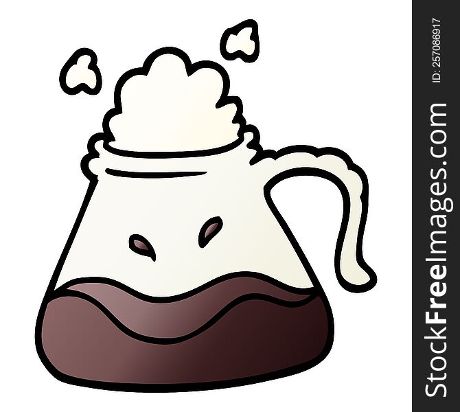 vector gradient illustration cartoon coffee jug