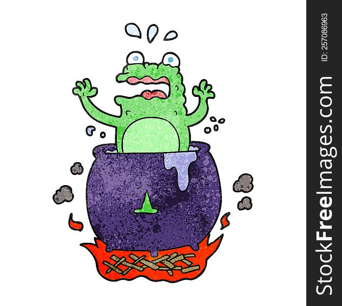 freehand textured cartoon funny halloween toad
