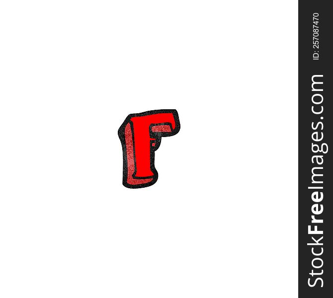 cartoon letter f