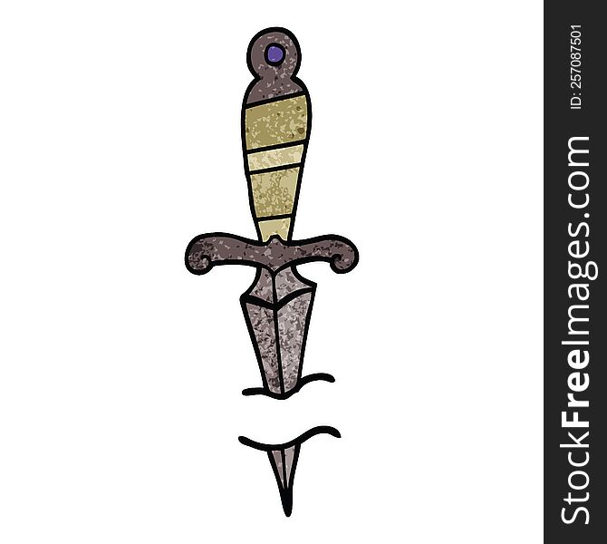 Cartoon Doodle Tattoo Dagger Symbol