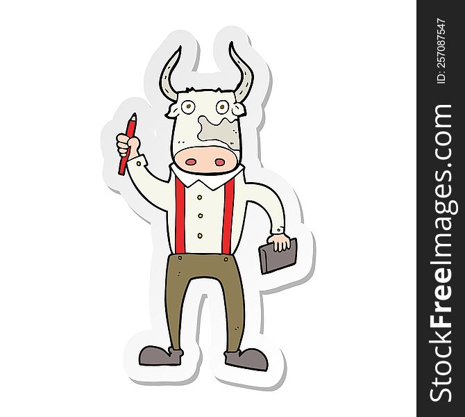 sticker of a cartoon bull man