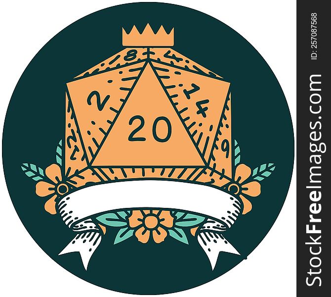icon of natural 20 critical hit D20 dice roll. icon of natural 20 critical hit D20 dice roll