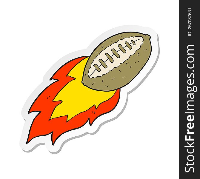 sticker of a cartoon flying football