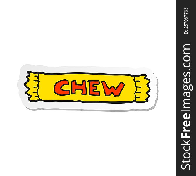 Sticker Of A Cartoon Chew
