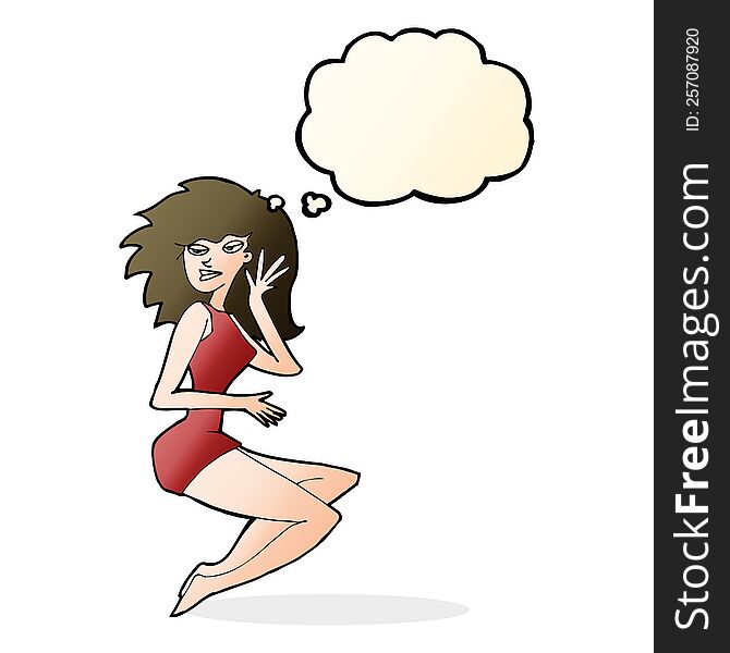 cartoon sexy woman with thought bubble