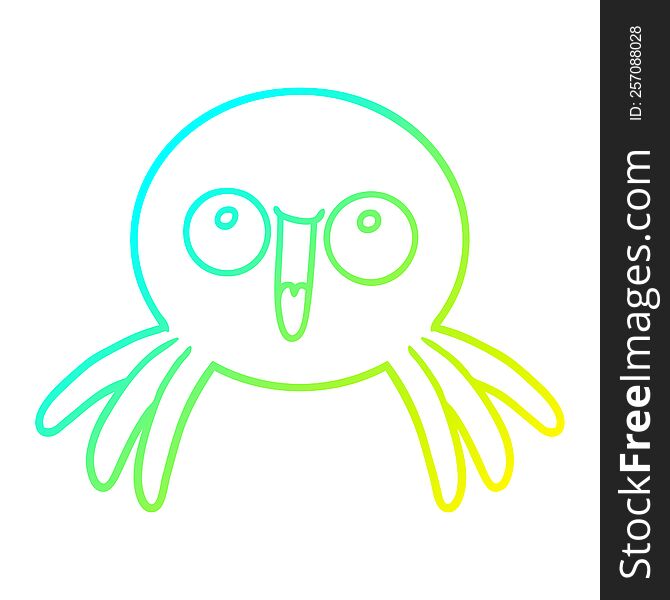 Cold Gradient Line Drawing Happy Cartoon Spider
