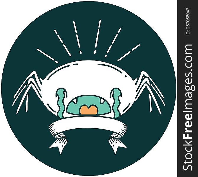 Icon Of Tattoo Style Crying Spider