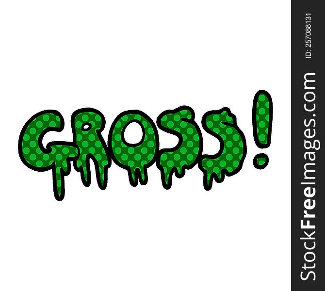 Cartoon Doodle Word Gross