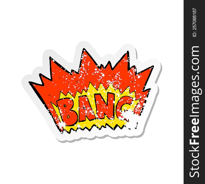 Retro Distressed Sticker Of A Cartoon Explosion