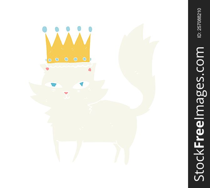 Flat Color Illustration Of A Cartoon Posh Cat
