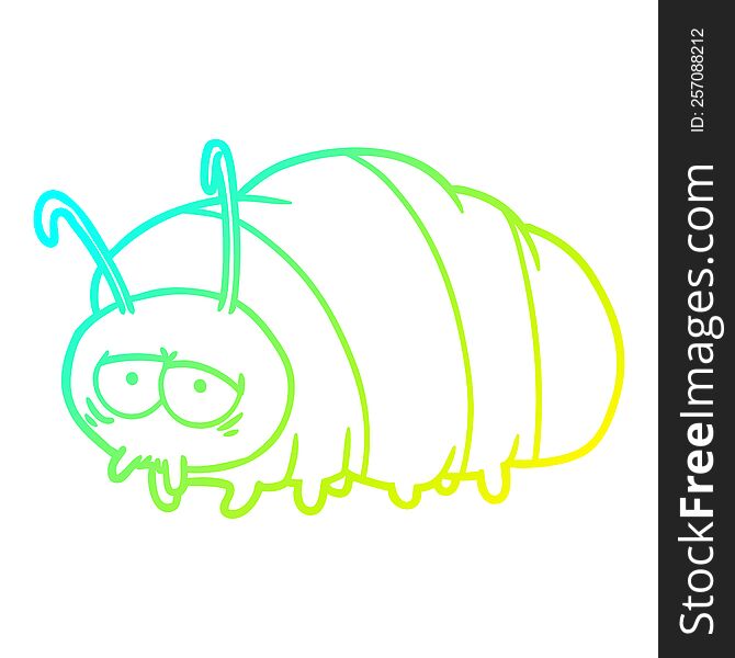 Cold Gradient Line Drawing Cartoon Bug