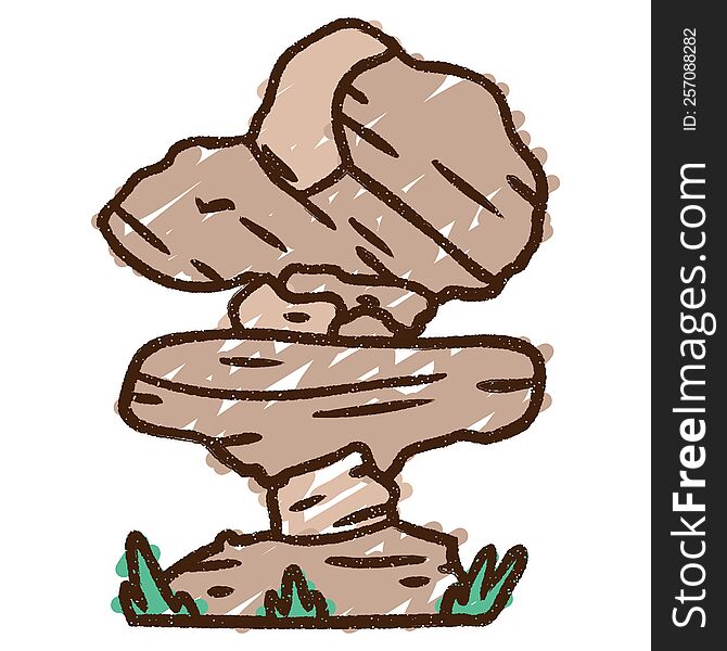 Stacked Rocks Chalk Drawing