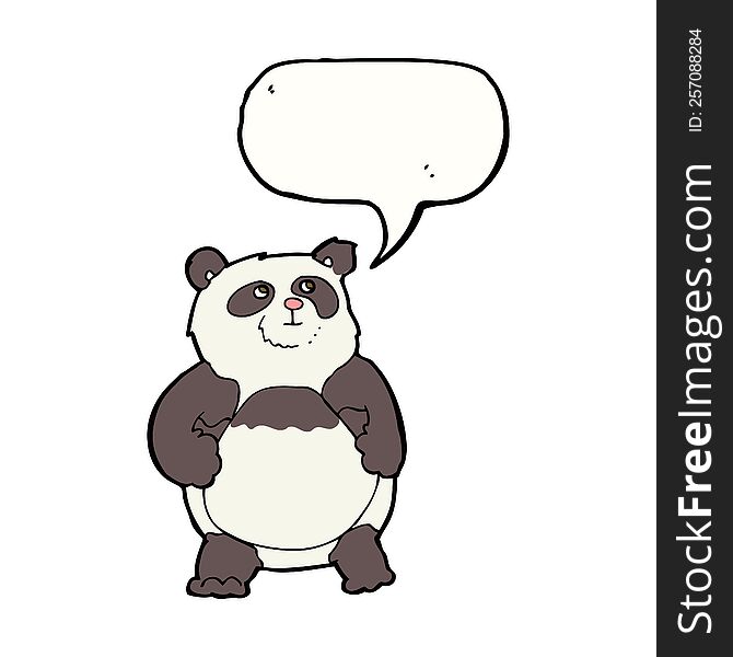 cartoon panda with speech bubble