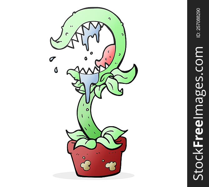 freehand drawn cartoon carnivorous plant