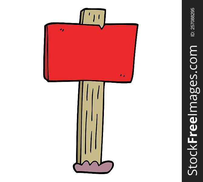 Cartoon Doodle Sign Post