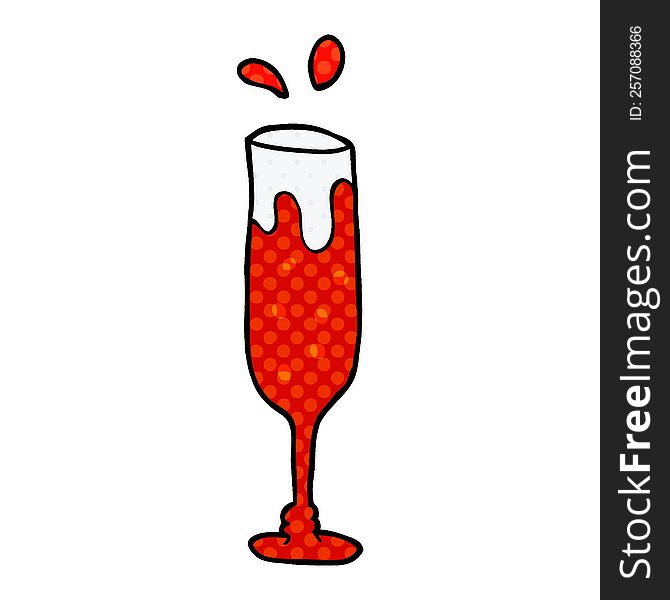 cartoon doodle champagne