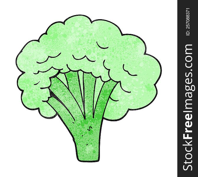 freehand textured cartoon broccoli