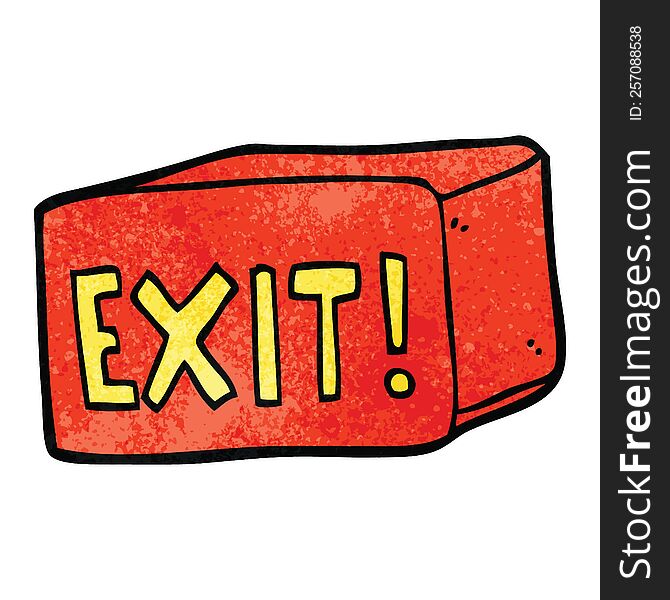 cartoon doodle exit sign