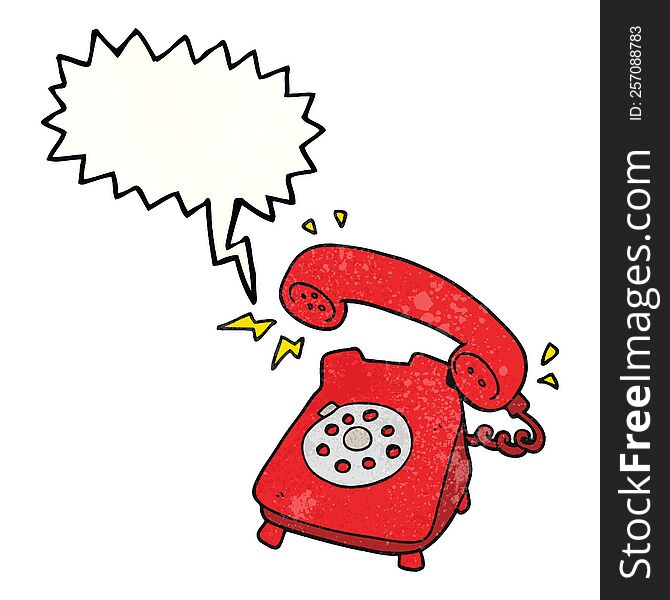 Texture Speech Bubble Cartoon Ringing Telephone