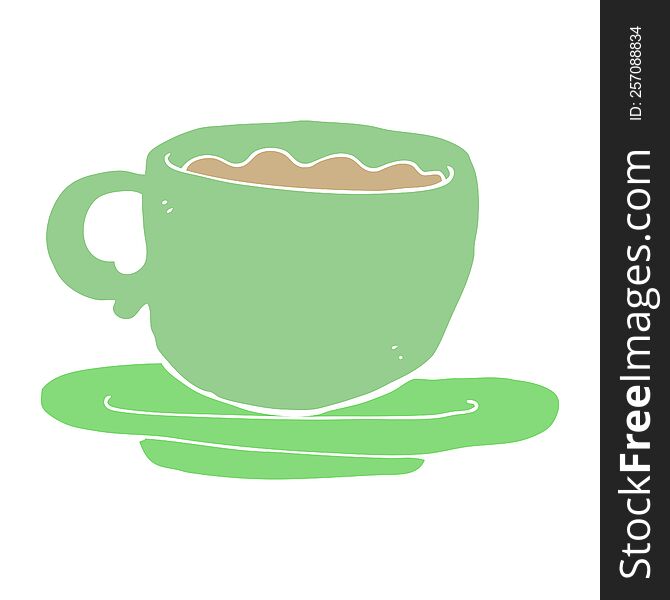 Flat Color Style Cartoon Cup Of Tea