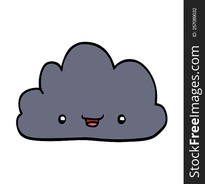 cartoon tiny happy cloud