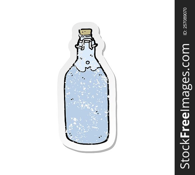 Retro Distressed Sticker Of A Cartoon Old Style Water Bottle