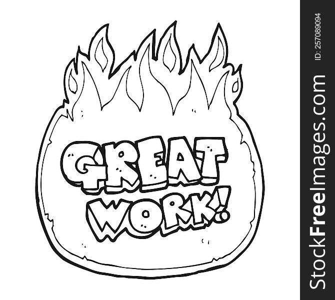 great work freehand drawn black and white cartoon symbol. great work freehand drawn black and white cartoon symbol