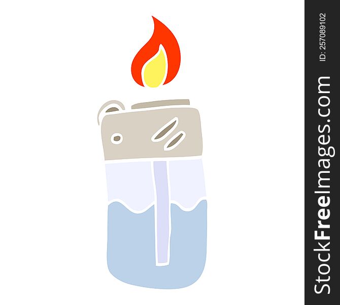 Flat Color Illustration Cartoon Cigarette Lighter