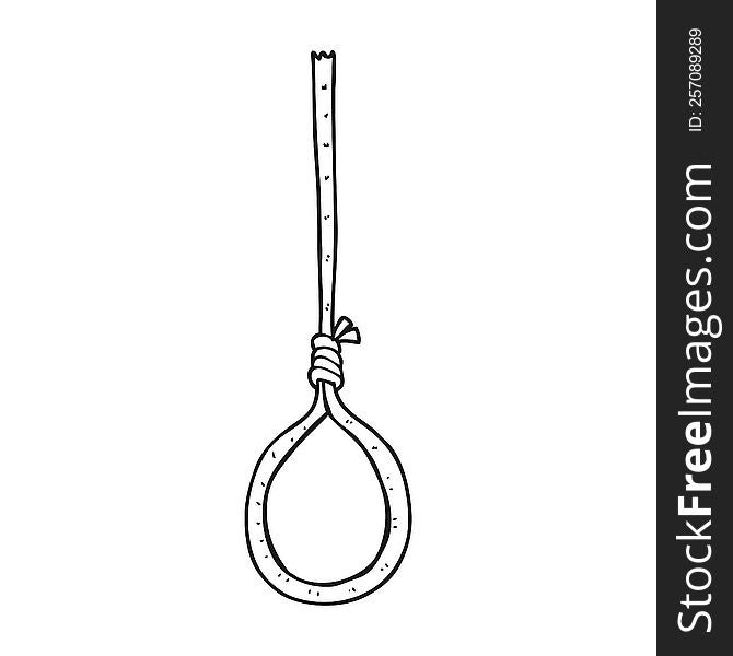 black and white cartoon noose