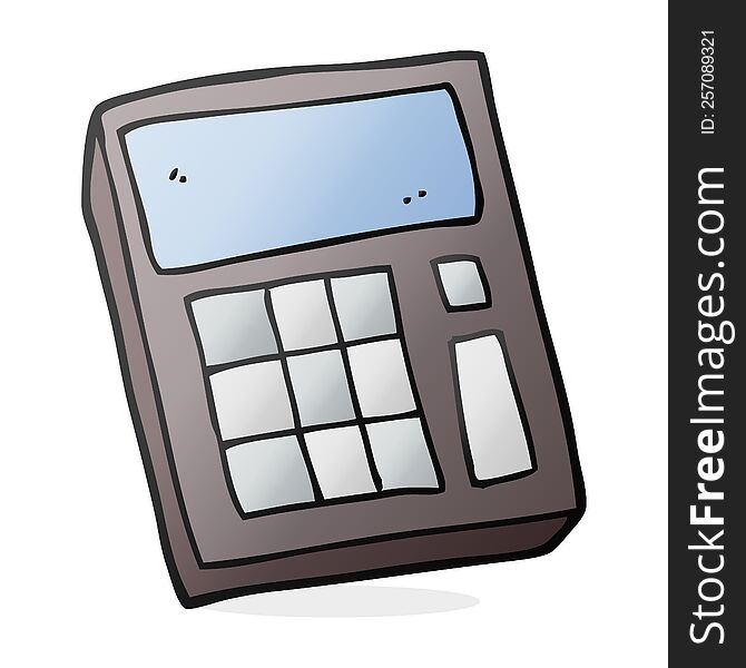 freehand drawn cartoon calculator