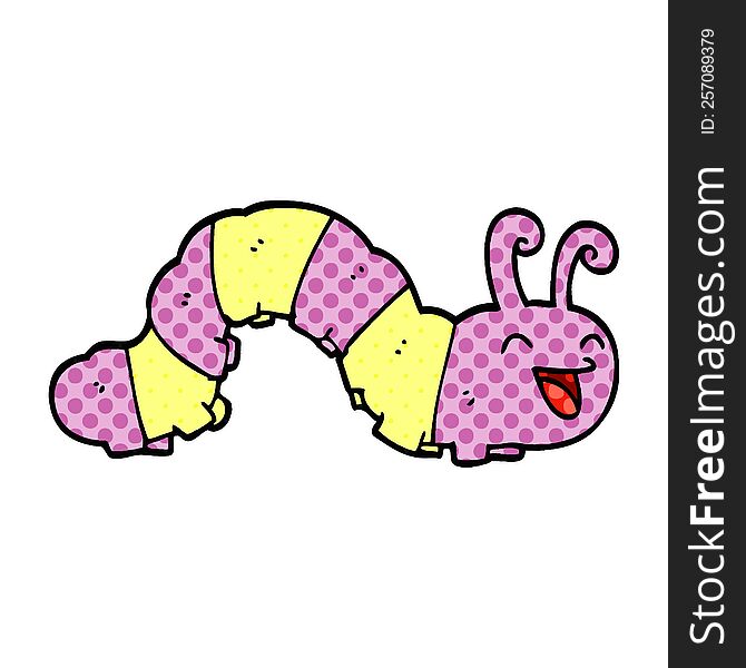 cute cartoon doodle caterpillar