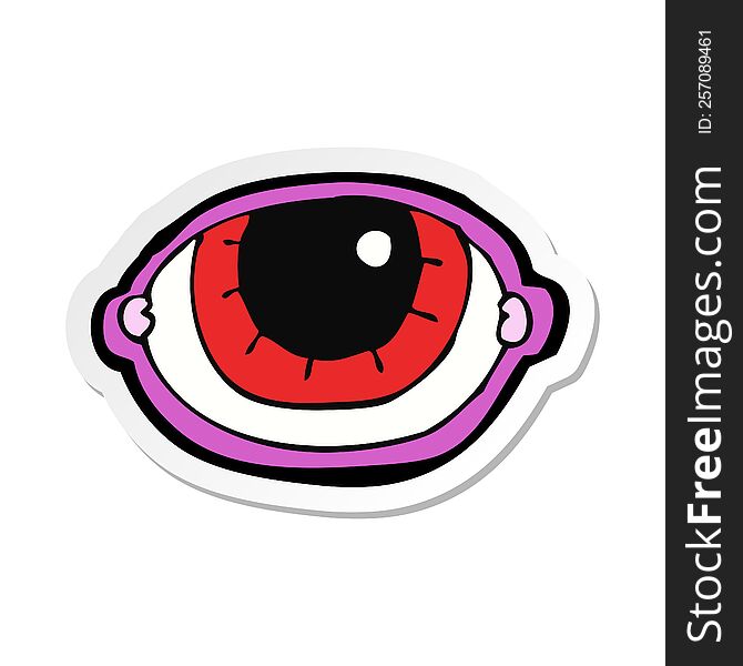 Sticker Of A Cartoon Staring Eye