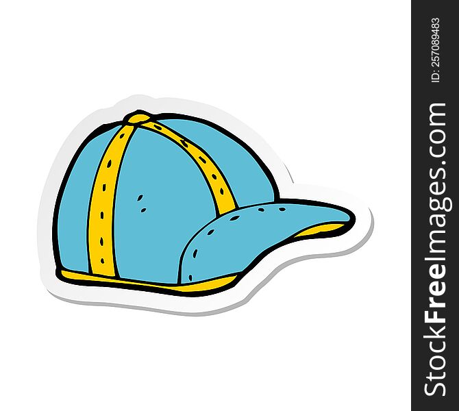 sticker of a cartoon old school cap