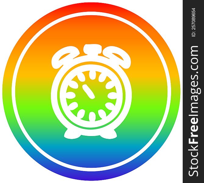 Alarm Clock Circular In Rainbow Spectrum
