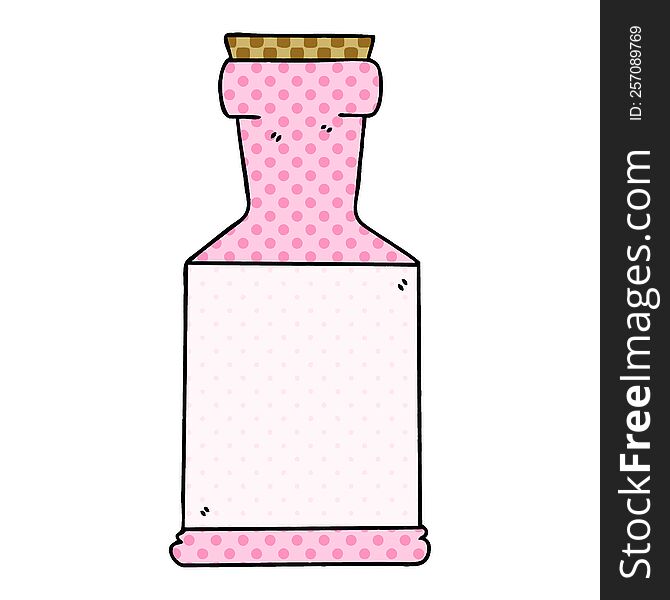 Quirky Comic Book Style Cartoon Potion Bottle