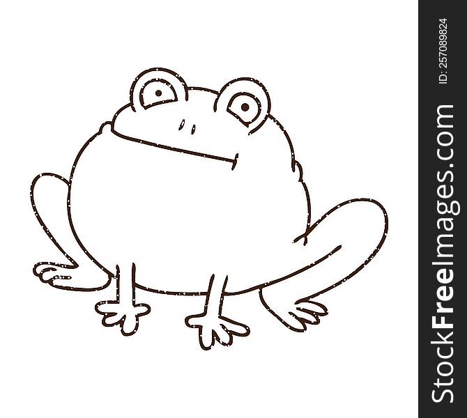 Smug Toad Charcoal Drawing