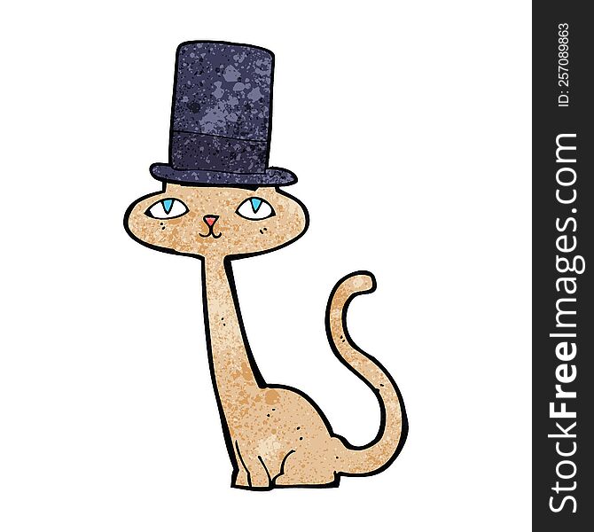 Cartoon Cat In Top Hat