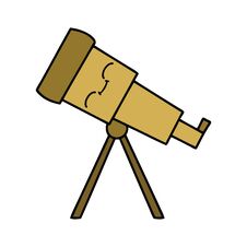 Cute Cartoon Telescope Stock Photo