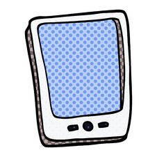 Cartoon Doodle Touch Screen Mobile Stock Image Cartoon Doodle Touch Screen Mobile Stock Image