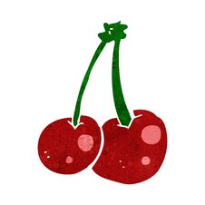 Cartoon Cherries Stock Image