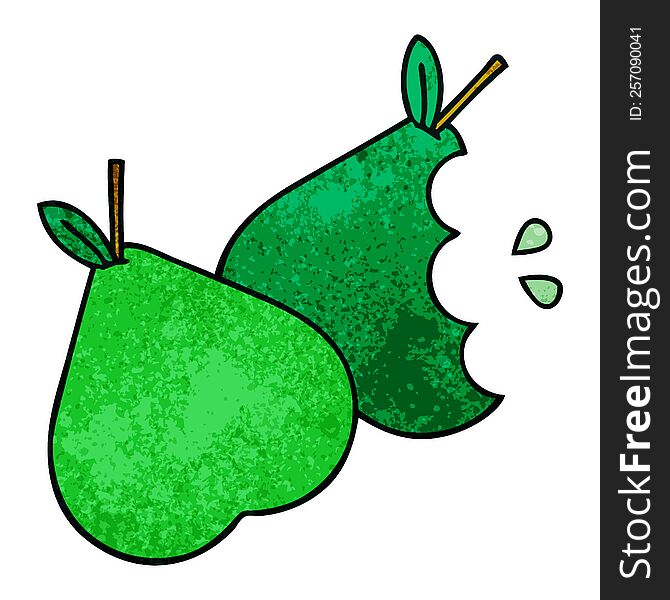 retro grunge texture cartoon of a pears